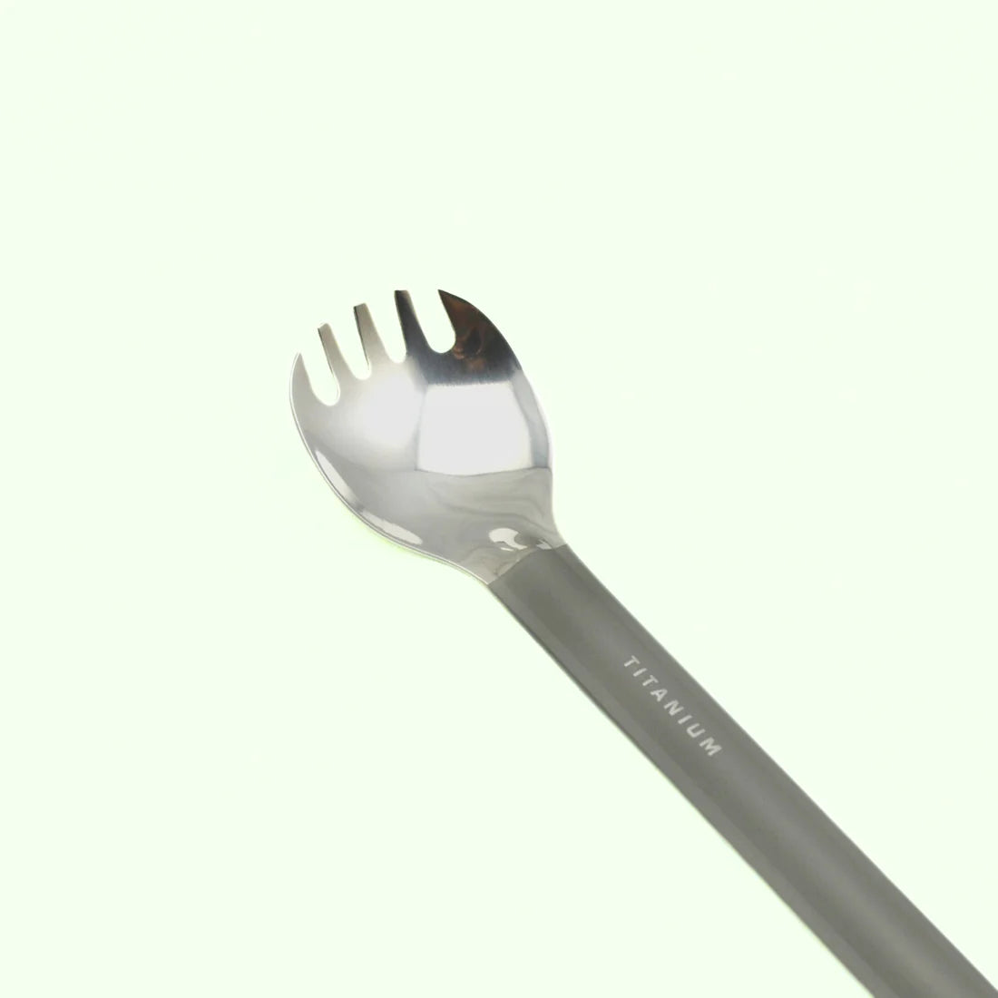 "TITANIUM LONG HANDLE POLISHED SPORK"