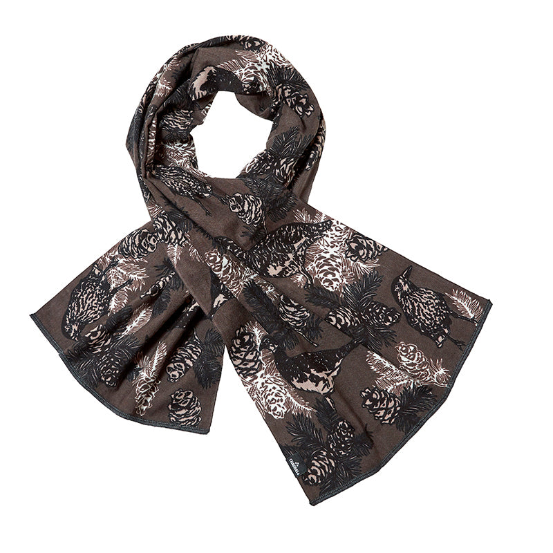 "SPORTS TENUGUI / ライチョウ&ホシガラス セピア"