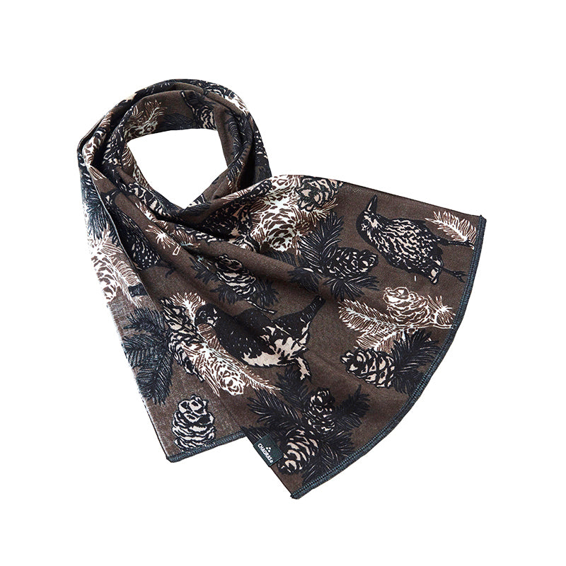 "SPORTS TENUGUI / ライチョウ&ホシガラス セピア"