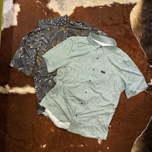 "SHORT SLEEVE CATALYST MOUNTAIN BIKE BUTTON-DOWN SHIRT"