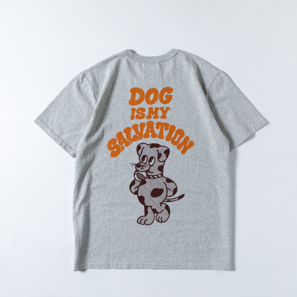 "BOW WOW / DOG IS MY SALVATION Tee / designed by Moe Wakabayashi"