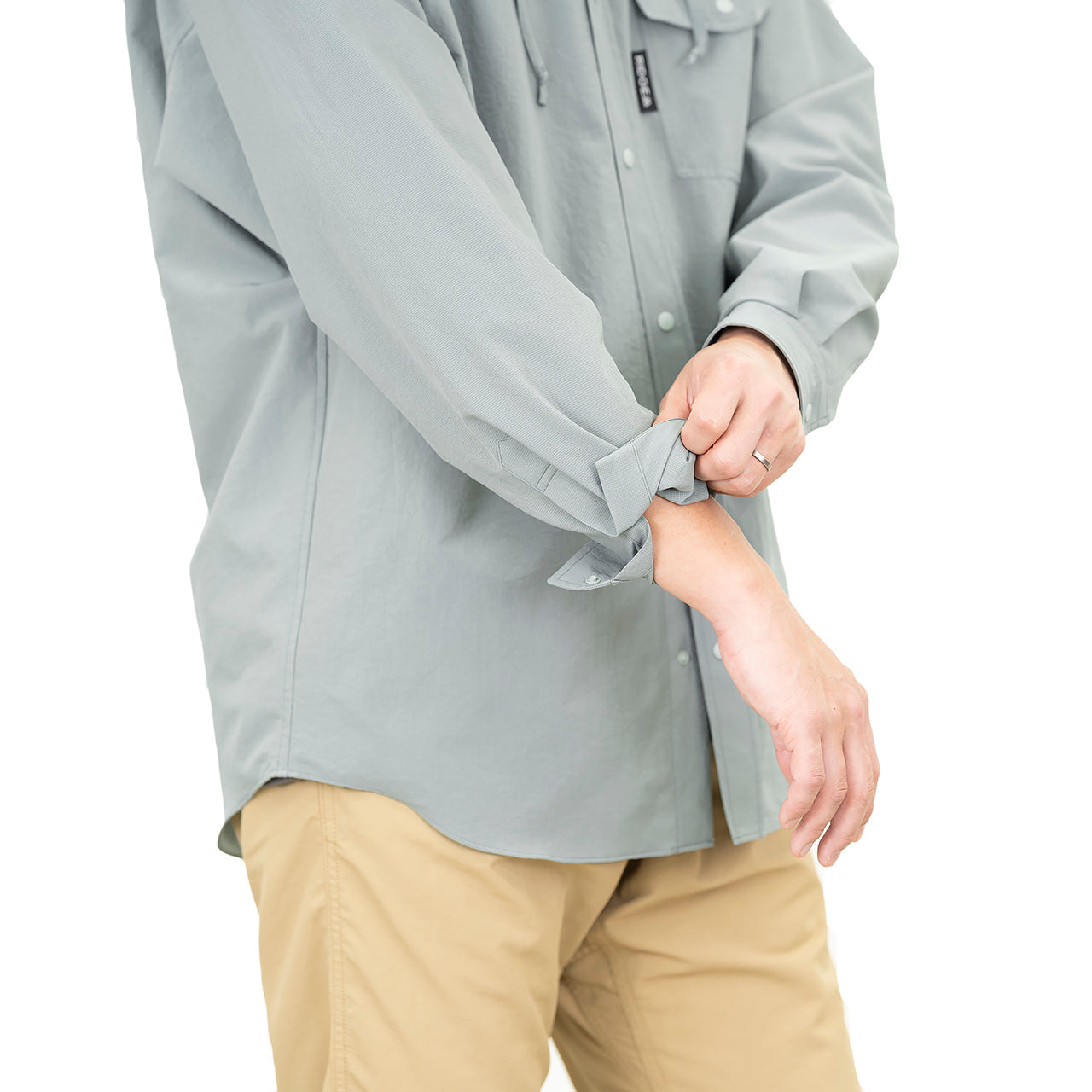 "HOODED LONG SLEEVE SHIRT"