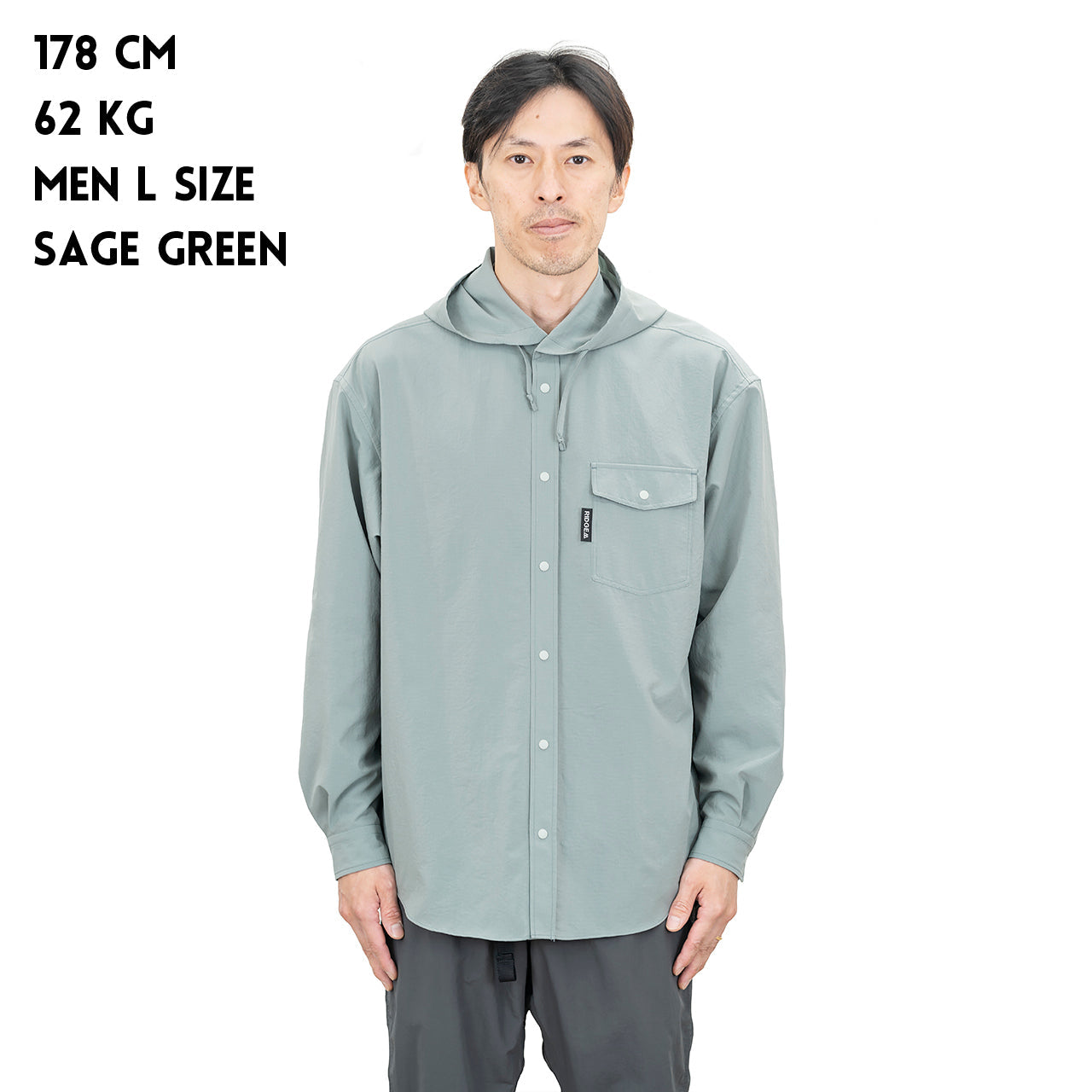 "HOODED LONG SLEEVE SHIRT"