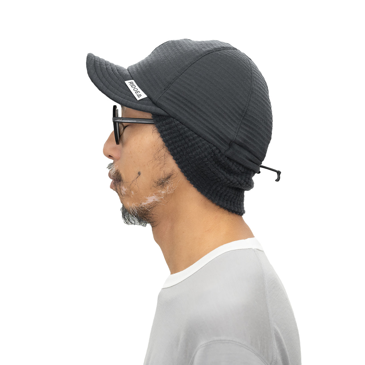 "GRID MERINO EARMUFF CAP"