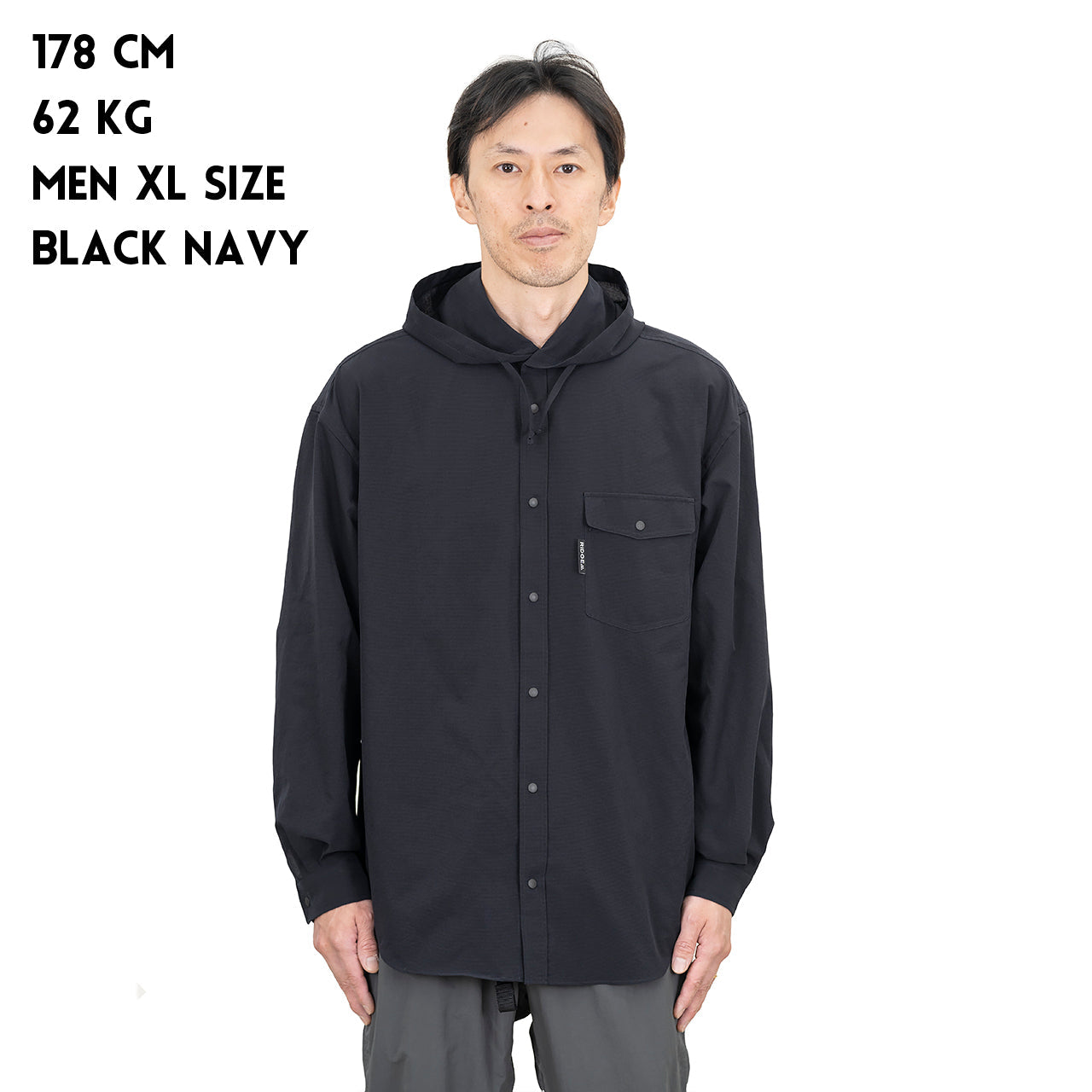 "HOODED LONG SLEEVE SHIRT"
