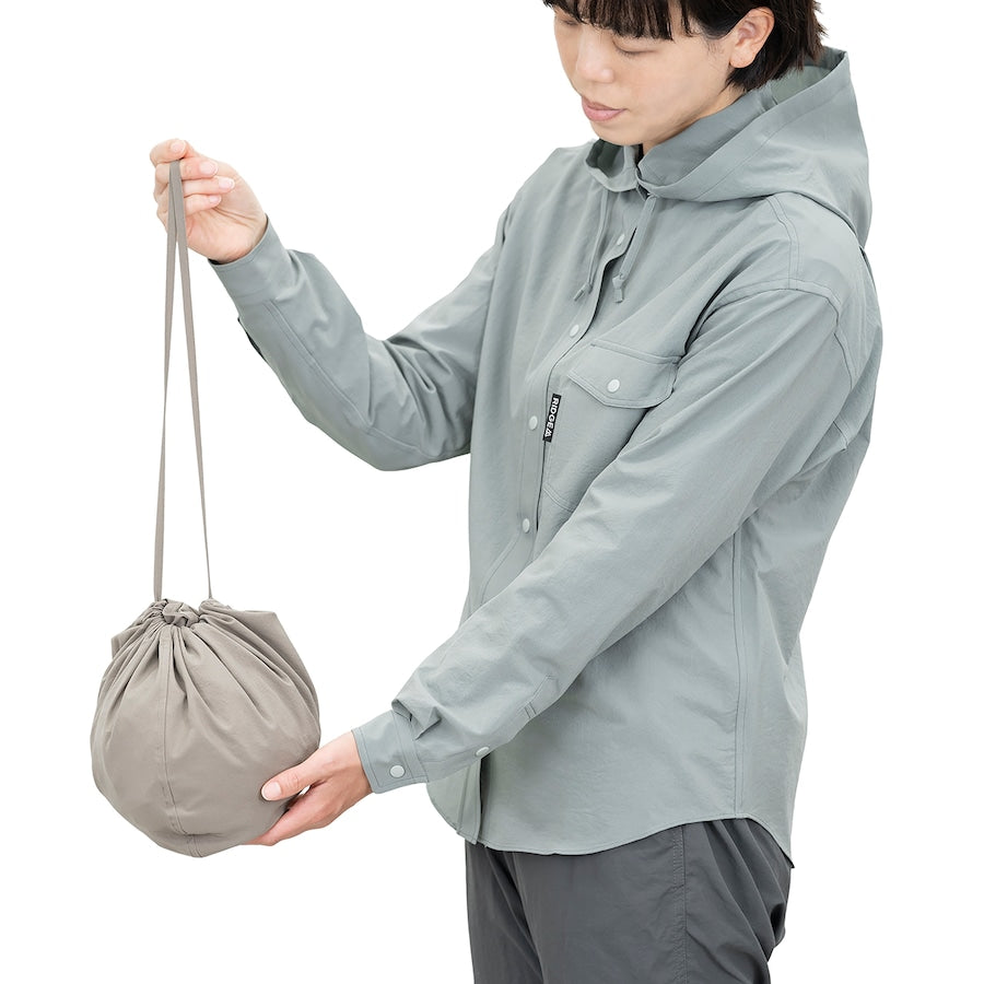 "HOODED LONG SLEEVE SHIRT"