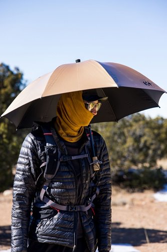 "LIGHTREK HIKING (CHROME) UMBRELLA / GOLD DOME ULTRALIGHT UMBRELLA"