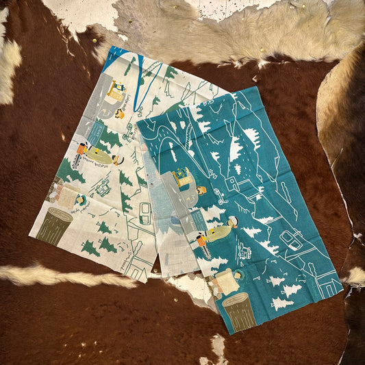 "山で働く人・ありがとう手ぬぐい"