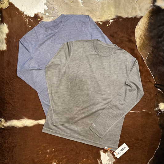 "MERINO BASIC LONG SLEEVE TEE / MICRO BORDER"