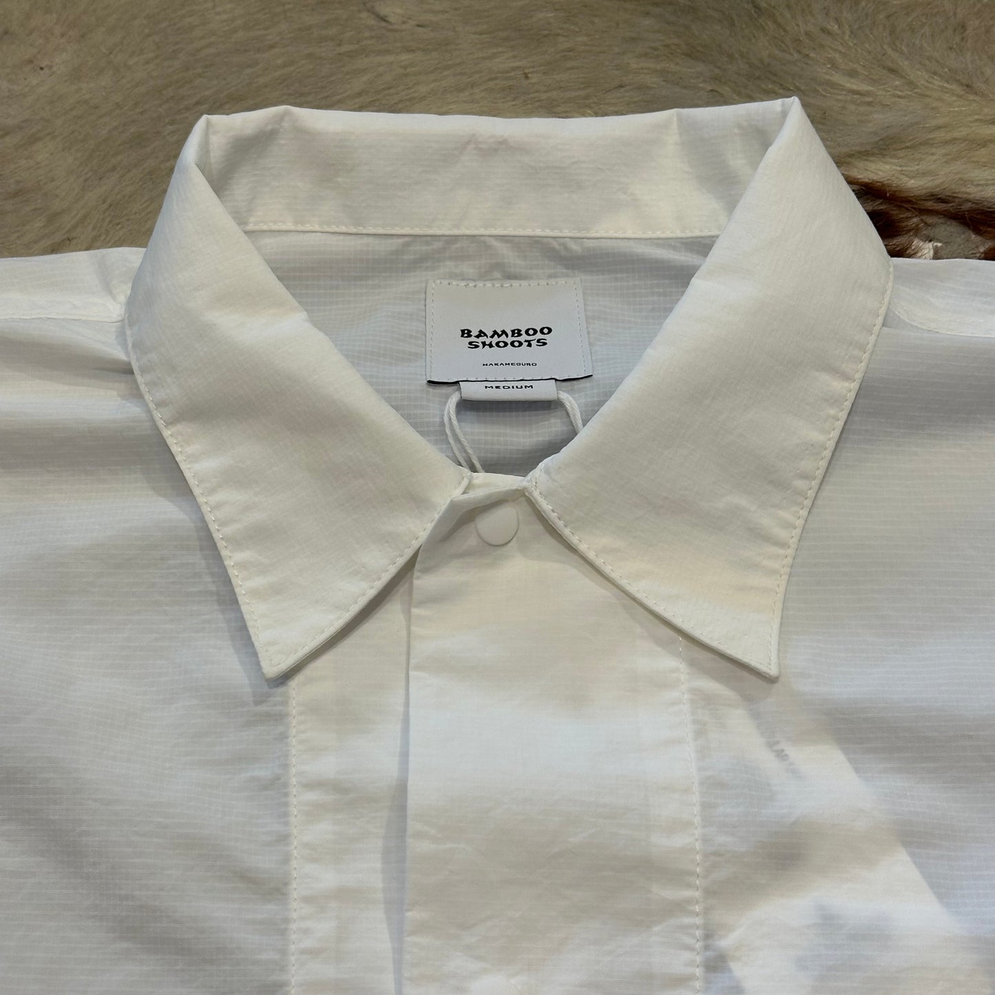 "LONG SLEEVE OPEN COLLAR SHIRT"