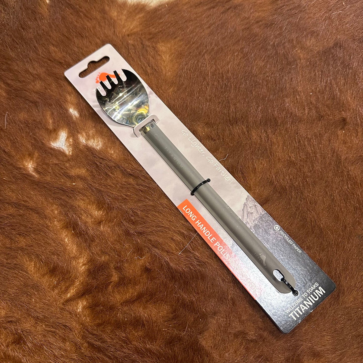 "TITANIUM LONG HANDLE POLISHED SPORK"