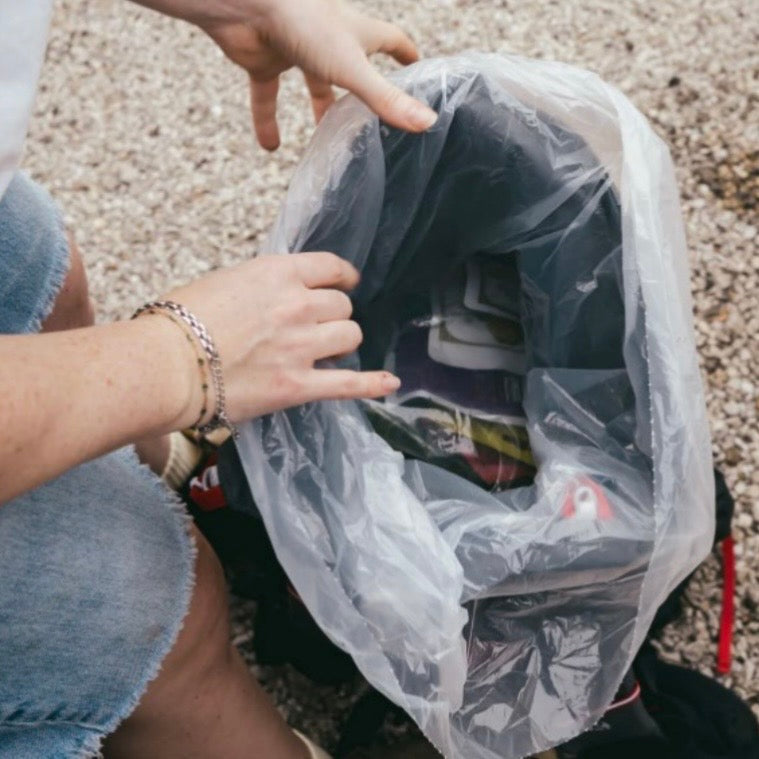"CLEAR WATERPROOF PACK LINERS"