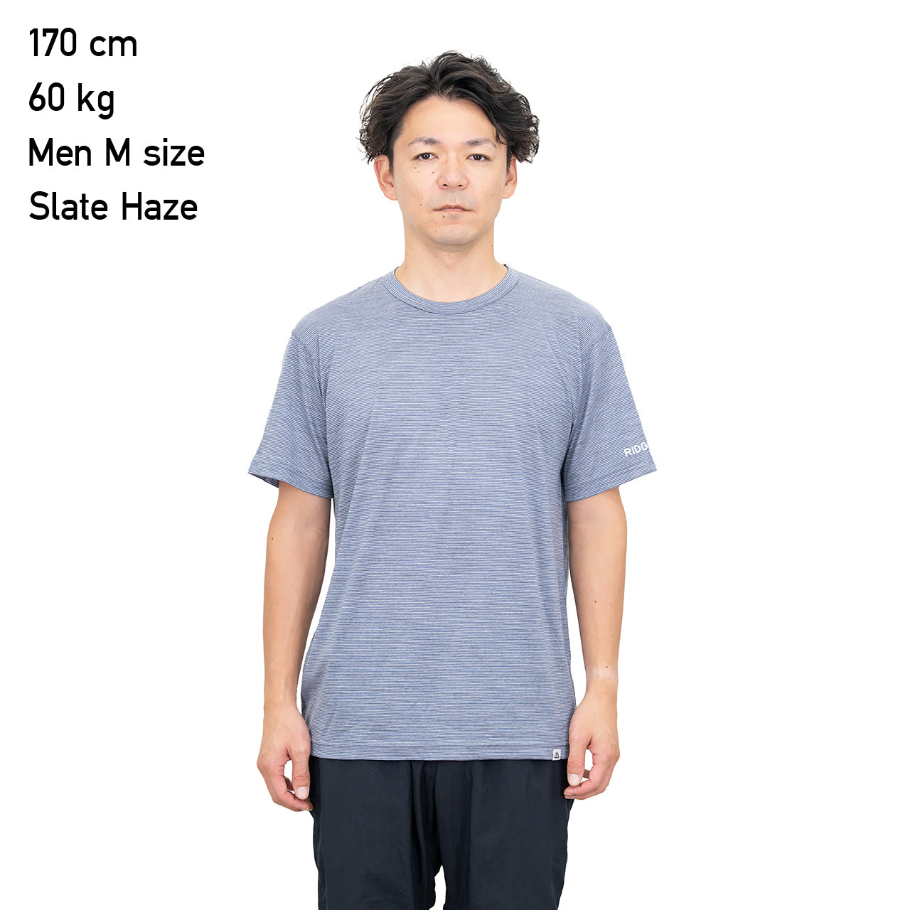 "MERINO BASIC SHORT SLEEVE TEE / MICRO BORDER"