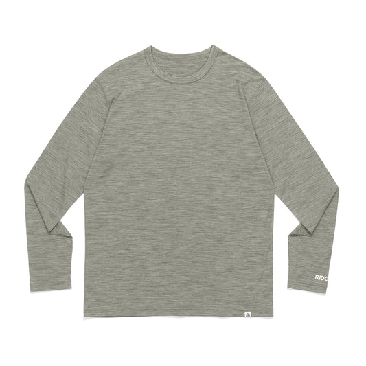 "MERINO BASIC LONG SLEEVE TEE / MICRO BORDER"