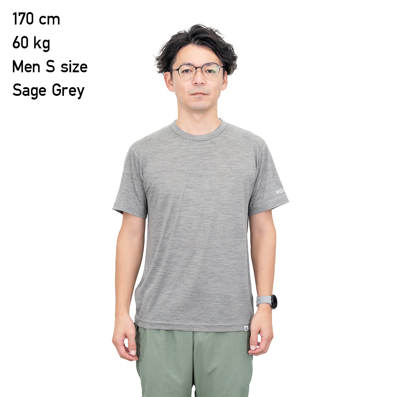 "MERINO BASIC SHORT SLEEVE TEE / MICRO BORDER"